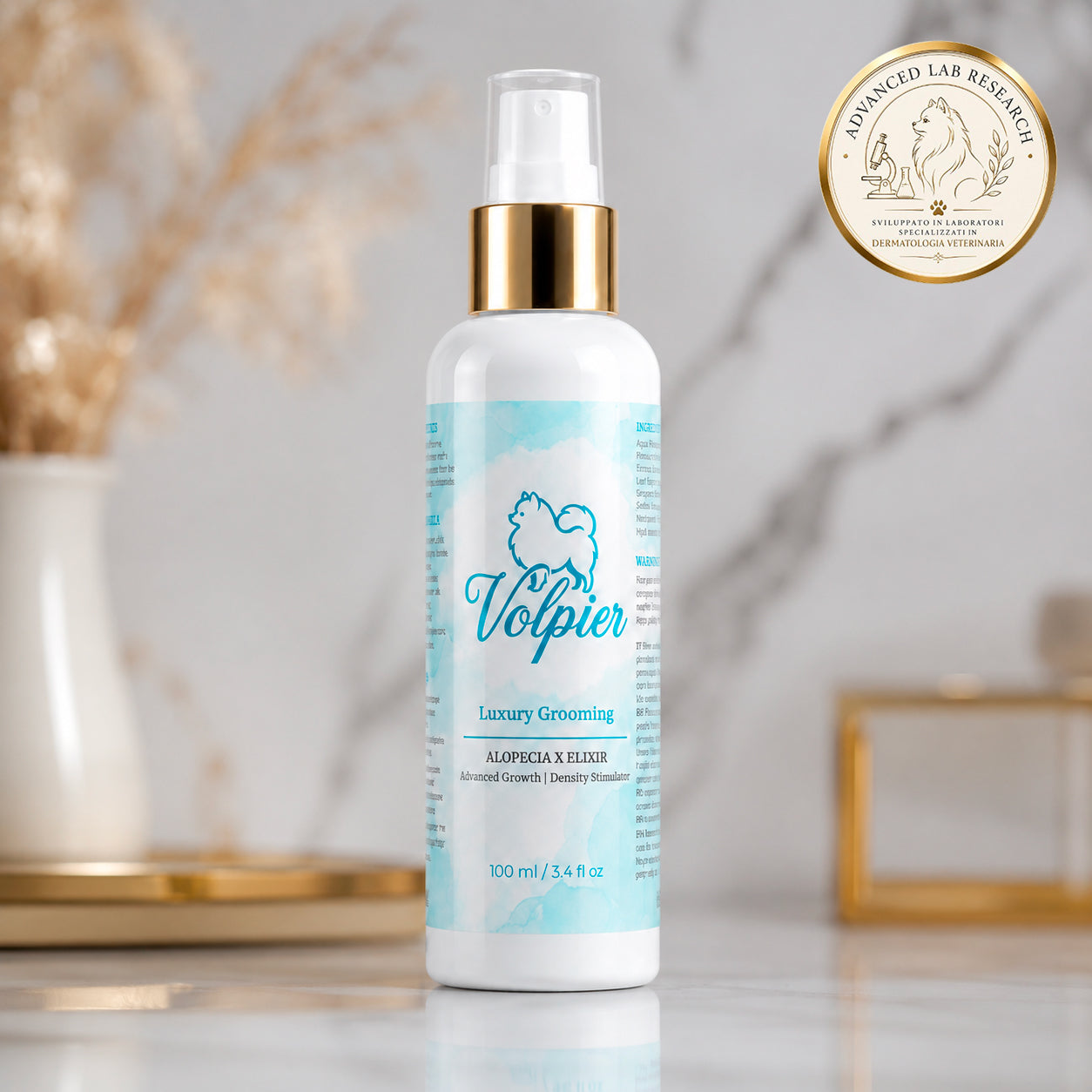 'Volpier Dermaluxe™' Lozione dermatologica avanzata per BSD, Alopecia X e rigenerazione del mantello